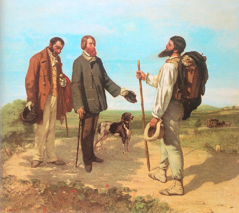 Courbet, Gustave The Meeting (Bonjour, Monsieur Courbet) Sweden oil painting art